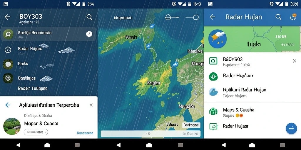 Antarmuka BOY303 yang menampilkan fungsi Radar Hujan dengan jelas.