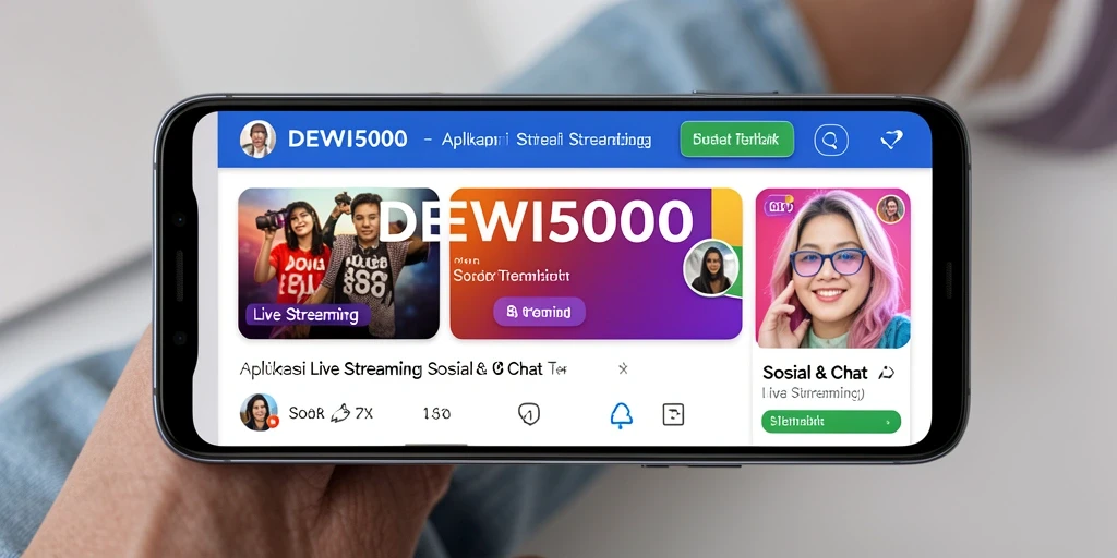 Antarmuka DEWI5000 menampilkan fitur Live Streaming yang menarik dan interaktif.