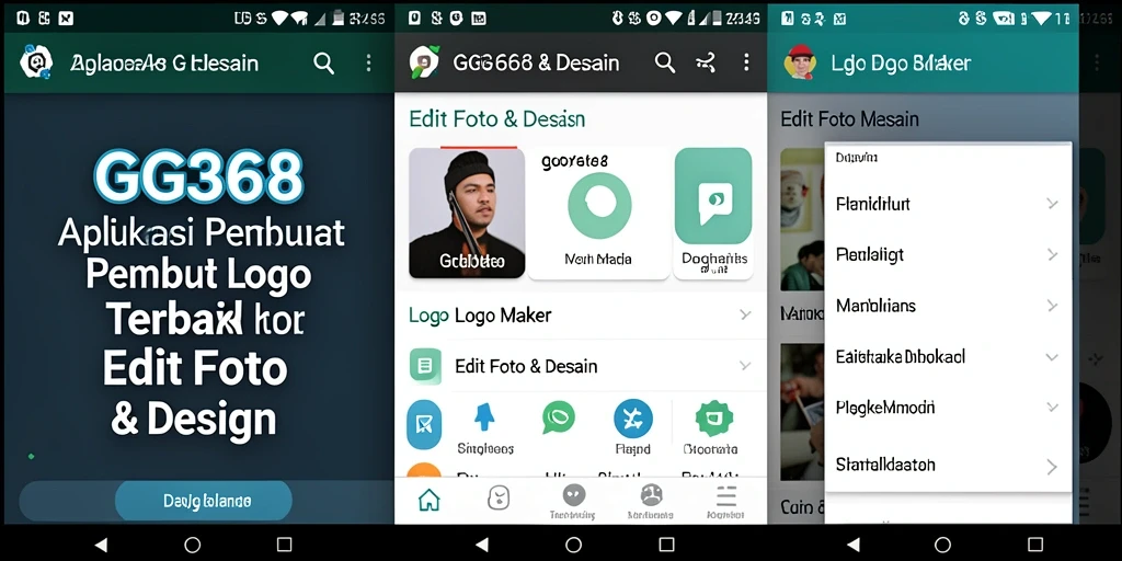 Antarmuka GG368 yang intuitif untuk membuat logo secara profesional.