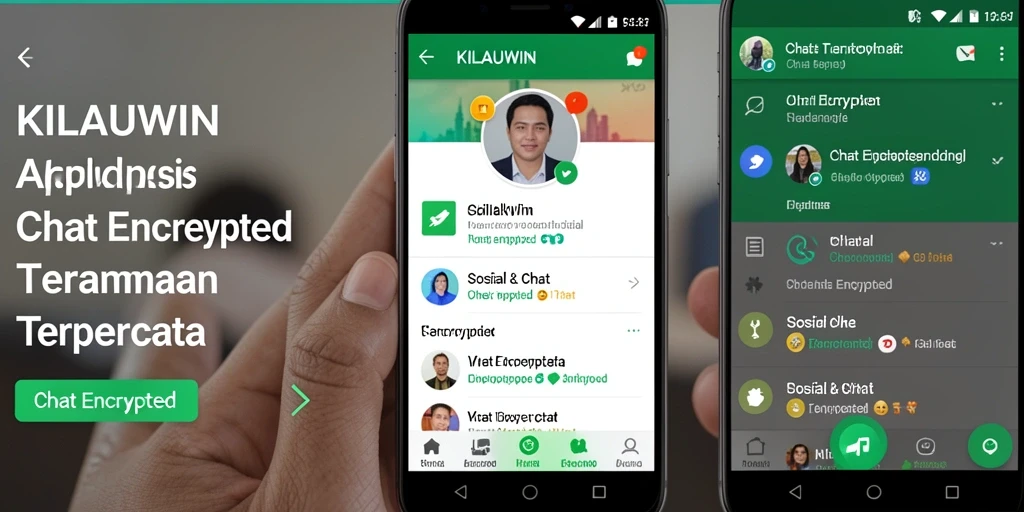 Tampilan antarmuka KILAUWIN yang modern dan fungsional untuk Chat Encrypted.
