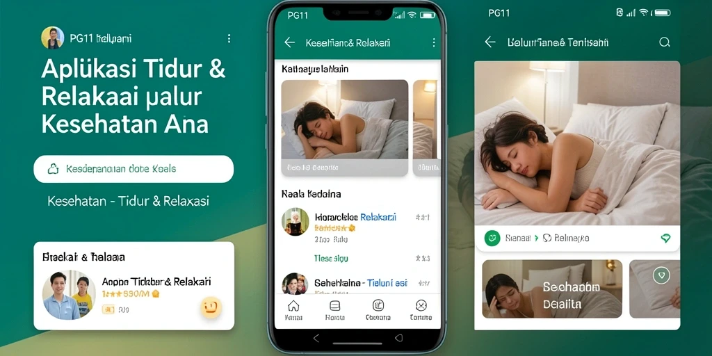 Tampilan antarmuka PG11 untuk Tidur & Relaksasi yang menenangkan.
