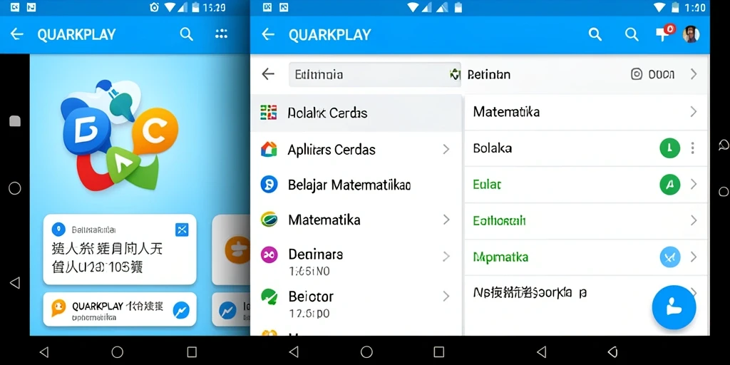 Tampilan antarmuka QUARKPLAY yang menarik dan edukatif dalam Belajar Matematika.