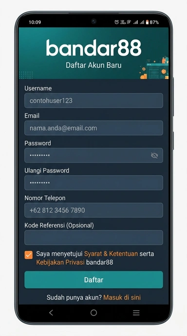 Cara Mudah Registrasi Akun Bandar88 untuk Android